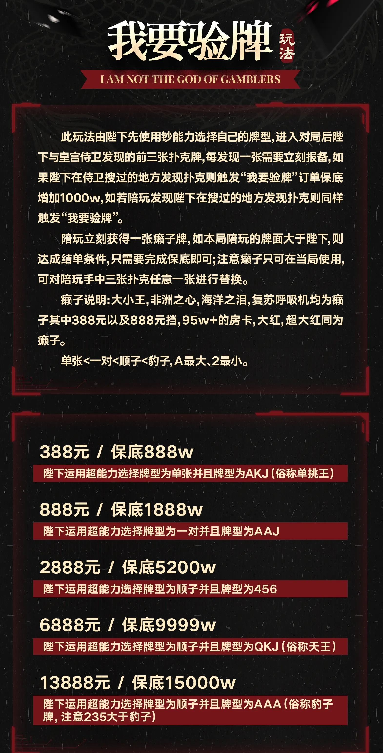 皇帝电竞我要验牌详情图片1