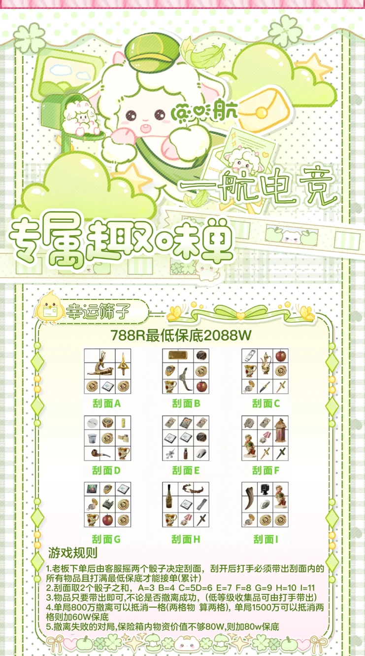 幸运筛子趣味单图片