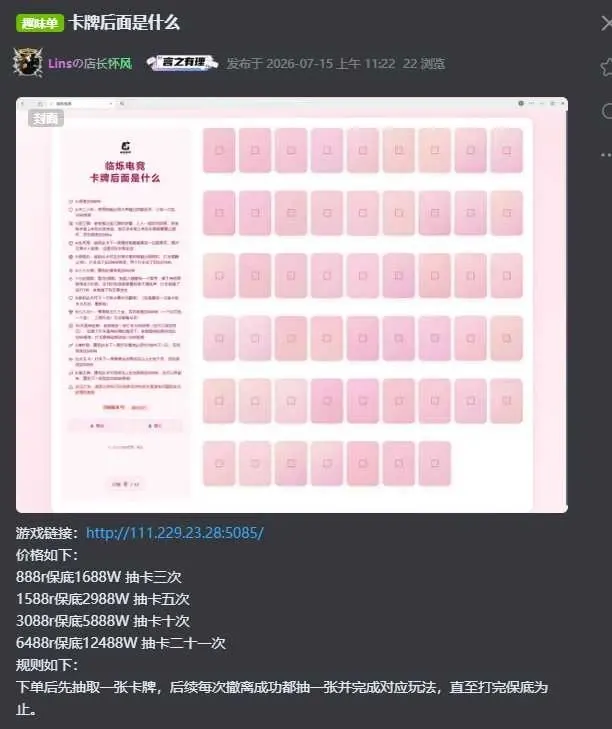 临烁电竞卡牌后面是什么详情图片1