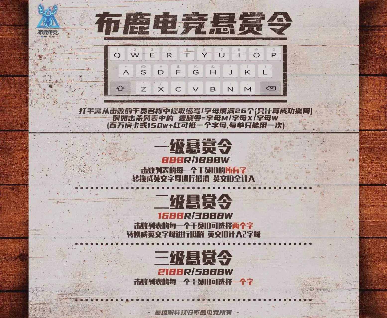 布鹿电竞悬赏令详情图片1