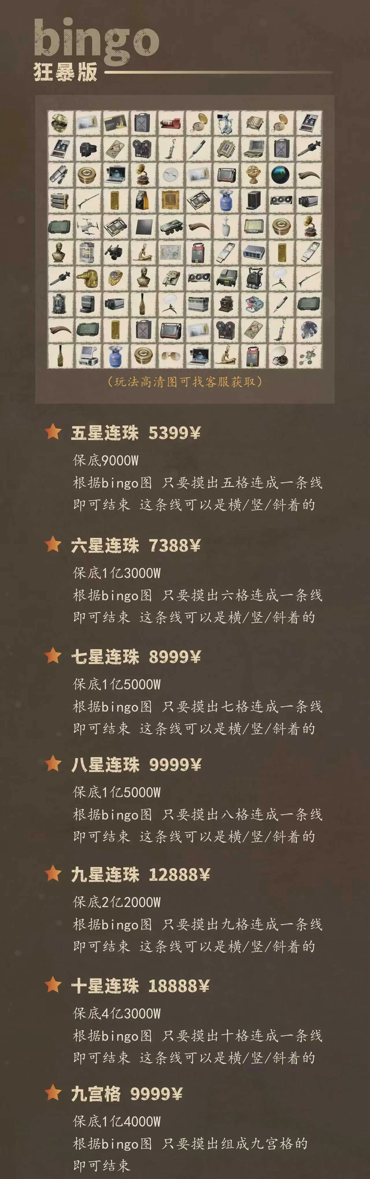 bingo单狂暴版趣味单图片