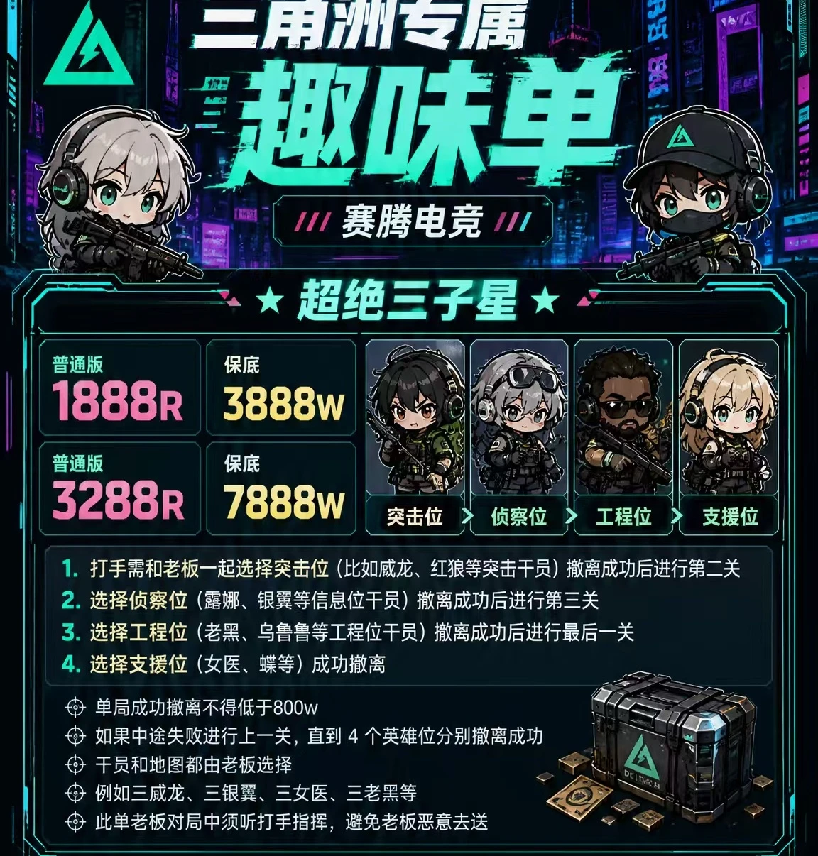 超绝三子星趣味单图片