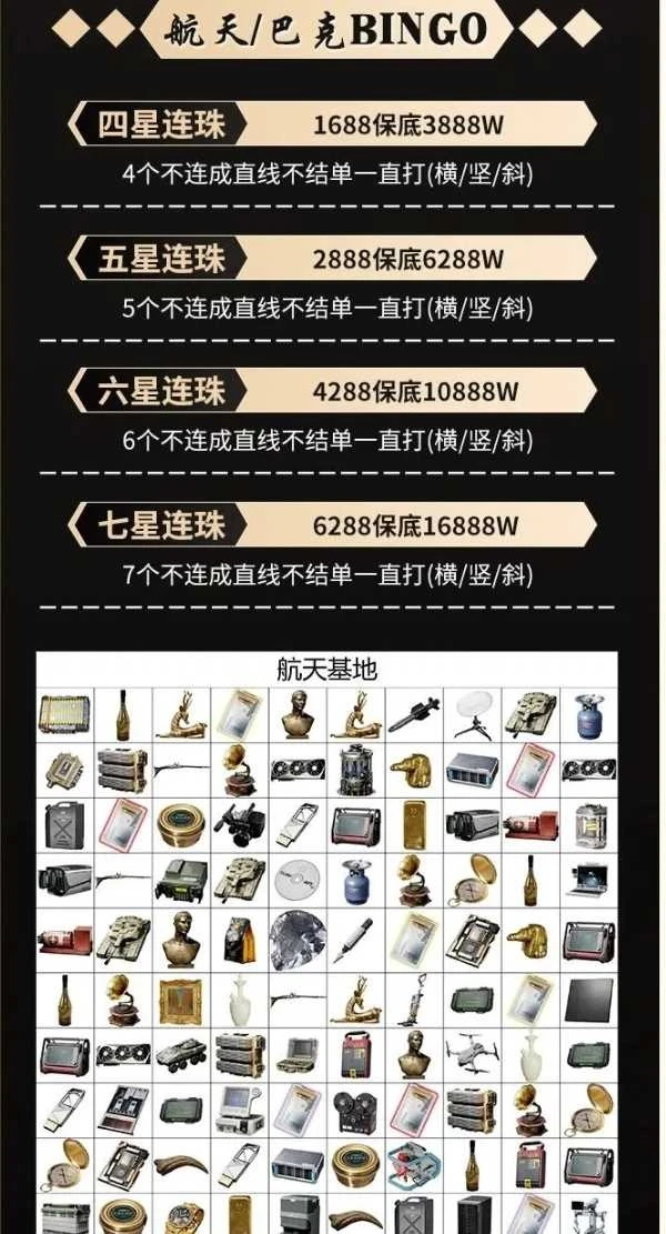 航天/巴克Bingo趣味单图片