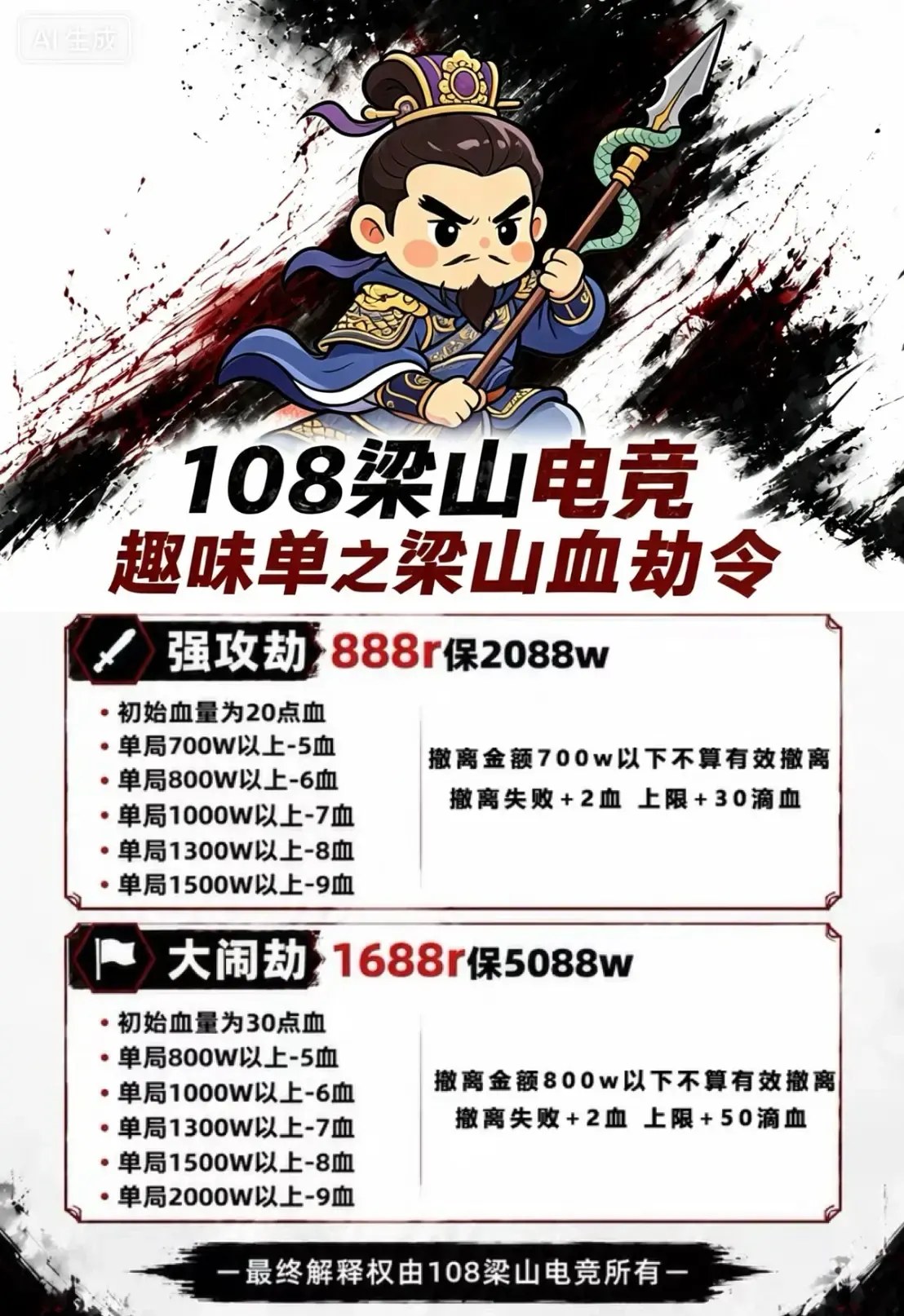 108梁山电竞梁山血劫令详情图片1